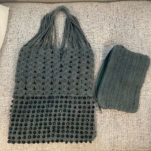 NWOT Free People Beaded Wonder Clutch with Removable Pouch